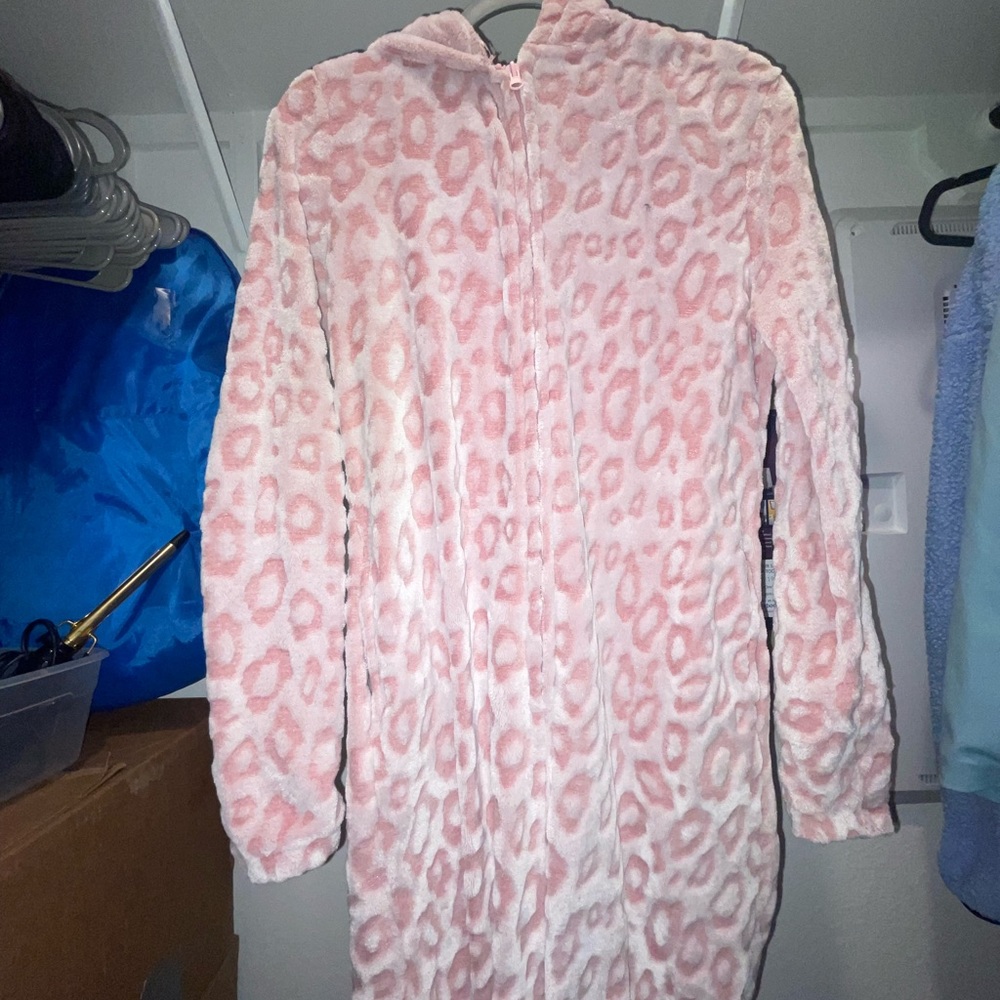Light pink cheetah apron Night Romper
